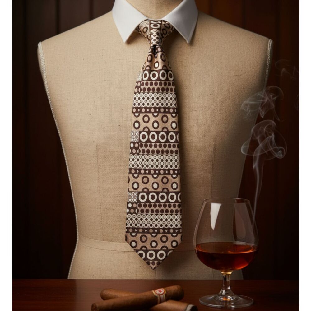 Vintage Dolce & Gabbana Cravatte Men's Monogram Silk Tie Brown